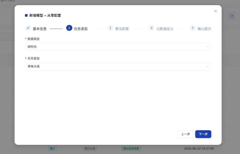 新增模型-算法超参数配置