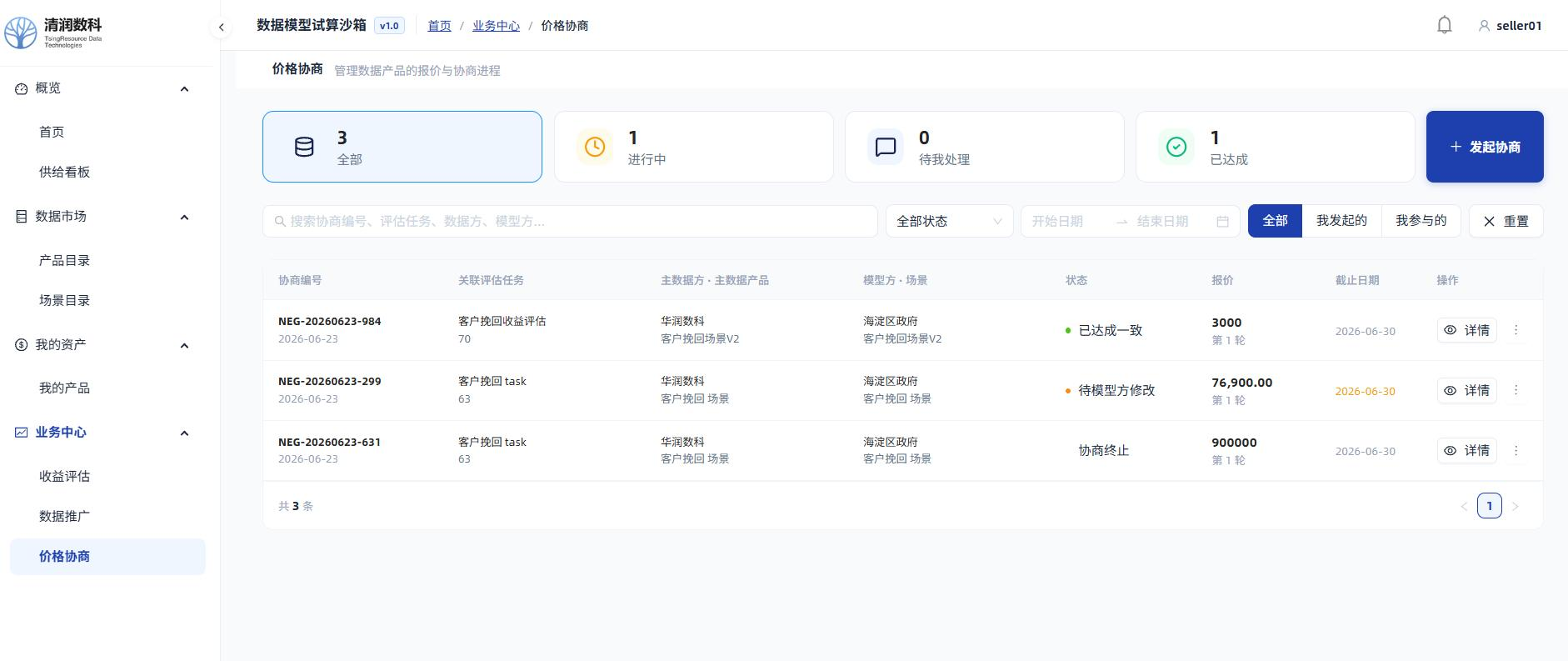 价格协商聊天页面